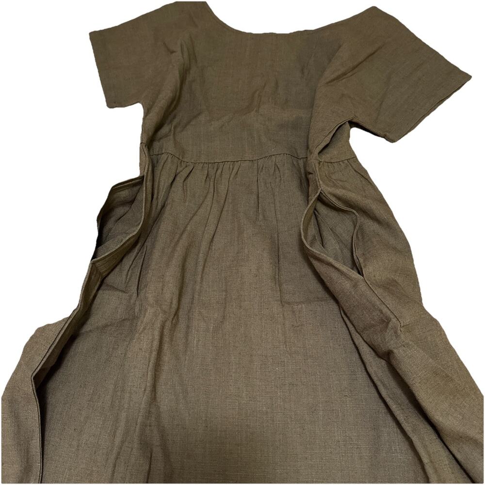 Little Cottonwood 100% LINEN Large Maxi Dress W Pockets Cottage NWT - Picture 9 of 13